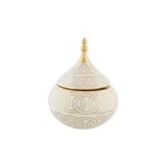 NEW Vrč DKD Home Decor Bela Zlat Porcelan Orientalsko Chrome 18 x 18 x 22 cm