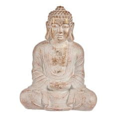 NEW Okrasna vrtna figura Buda Bel/Zlat Poliresin (25 x 57 x 42,5 cm)