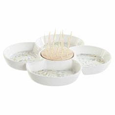 NEW Set za Aperitiv DKD Home Decor Pisana Naraven Bambus Gres Cottage 22 x 22 x 7 cm