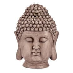 NEW Okrasna vrtna figura Buda Glava Siva Poliresin (31,5 x 50,5 x 35 cm)