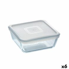 Miramarket Kvadratna Posoda za Malico s Pokrovom Pyrex Cook&freeze 850 ml 14 x 14 cm Prozorno Steklo Silikon (6 kosov)