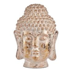 NEW Okrasna vrtna figura Buda Glava Bel/Zlat Poliresin (45,5 x 68 x 48 cm)