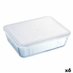 Miramarket Pravokotna Škatla za Malico s Pokrovom Pyrex Cook & Freeze 19 x 14 x 5 cm 800 ml Prozorno Silikon Steklo (6 kosov)