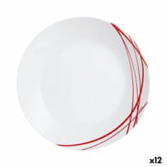 NEW Farfurie Întinsă Arcopal Domitille Rojo Dvobarvna Steklo 25 cm (12 kosov)