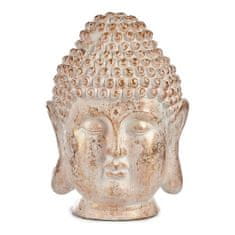 NEW Okrasna vrtna figura Buda Glava Bel/Zlat Poliresin (31,5 x 50,5 x 35 cm)