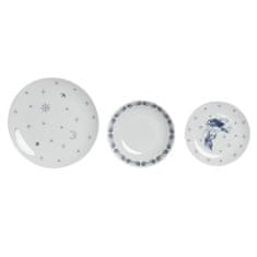 DKD Home Decor Set Posode DKD Home Decor Porcelan Modra Bela 27 x 27 x 3 cm 18 Kosi