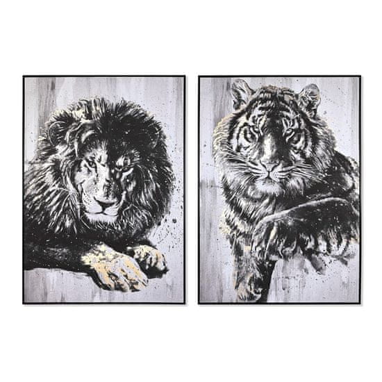 NEW Slika DKD Home Decor 103 x 4,5 x 143 cm Tiger Kolonialno (2 kosov)