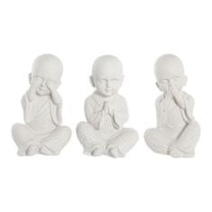 DKD Home Decor Dekorativna figura DKD Home Decor 24 x 22 x 39 cm Beli menih Oriental (3 kosi)