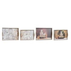 NEW Komplet pladnjev DKD Home Decor Naraven Buda Pisana Orientalsko 40 x 30 x 6 cm Les MDF (2 kosov)