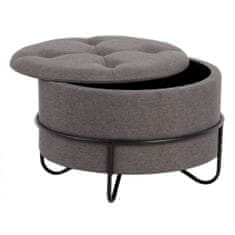 DKD Home Decor Pouffe 63 x 63 x 41 cm Sintetična tkanina Kovina Temno siva