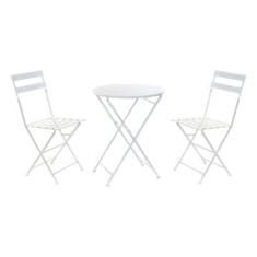 NEW Miza komplet in 2 stoli DKD Home Decor Bela 80 cm 60 x 60 x 70 cm (3 pcs)