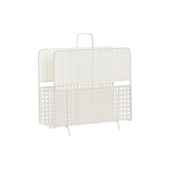 DKD Home Decor Stojalo za revije DKD Home Decor Natural Metal White wicker (36,5 x 15 x 41 cm)