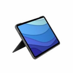 Miramarket Ovitek za iPad + Tipkovnico Logitech iPad Pro 11 | iPad Pro 2020 11 Siva Qwerty Španska QWERTY