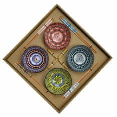 NEW Set za suši DKD Home Decor 34 x 34 x 6,5 cm Pisana Mandala Gres Orientalsko (12 kosov)