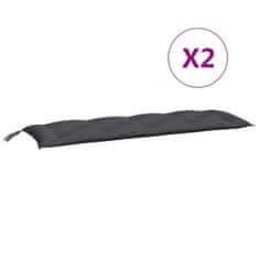 Vidaxl Blazina za vrtno klop 2 kosa antracit 150x50x7cm oxford tkanina