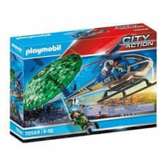 NEW Playset City Action Police helicopter: Parachute Chase Playmobil 70569 (19 pcs)