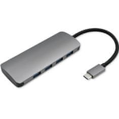 Qoltec adapter za vozlišče usb-c 3.1 5in1 | 4x usb 3.0 | dc