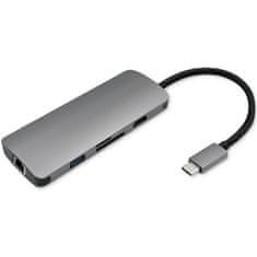 Qoltec adapter za vozlišče usb-c 3.1 6in1 | usb 3.0 | hdmi 4k | rj45 | sd | micro sd | usb-c pd 92w