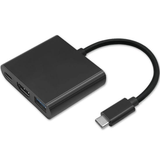 Qoltec adapter vozlišča usb-c 3.1 3in1 | usb 3.0 | hdmi 4k | usb-c 3.1 pd 100w