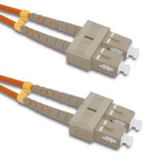 Qoltec povezovalni kabel iz optičnih vlaken sc/upc - sc/upc | multimode | 50/125 | om2 | duplex | 1m