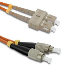 Qoltec povezovalni kabel iz optičnih vlaken sc/upc - fc/upc | multimode | 50/125 | om2 | duplex | 1m