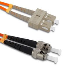 Qoltec qoltec patchcord optično vlakno sc/upc - st/upc | multimode | 50/125 | om2 | duplex | 1m