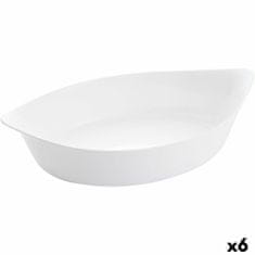 Luminarc Servirni krožnik Luminarc Smart Cuisine Ovalno Bela Steklo 6 kosov 38 x 22 cm