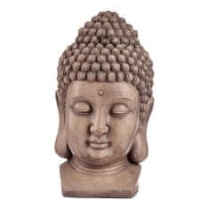 NEW Okrasna vrtna figura Buda Glava Siva Poliresin (35 x 65,5 x 38 cm)