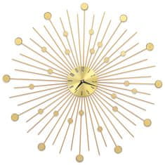 Vidaxl Stenska ura kovinska 70 cm zlata
