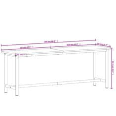 Vidaxl Delovni pult 220x55x81,5 cm trdna bukovina in kovina