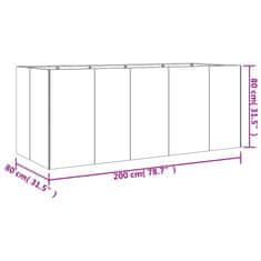 Vidaxl Vrtna visoka greda 200x80x80 cm corten jeklo