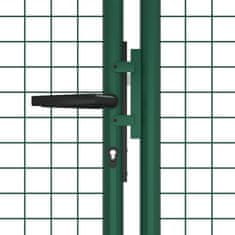 Vidaxl Mrežasta vrtna vrata iz jekla 390x125 cm zelena