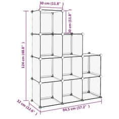 Vidaxl Kockasta omarica za shranjevanje z 9 kockami črn PP