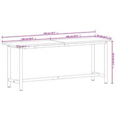 Vidaxl Delovni pult 200x55x81,5 cm trdna bukovina in kovina