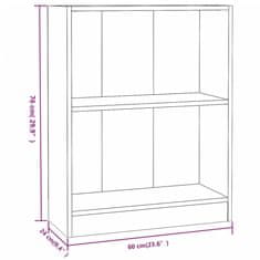 Vidaxl Knjižna omara visok sijaj bela 60x24x76 cm konstruiran les