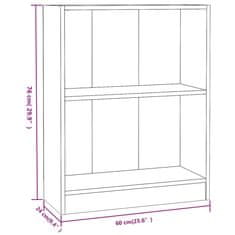 Vidaxl Knjižna omara visok sijaj siva 60x24x76 cm konstruiran les