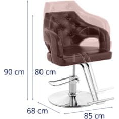 Noah Barber kozmetični frizerski stol z naslonom za noge višine 47-57 cm rjave barve