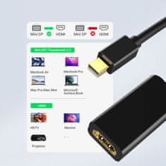 Noah Adapterski kabel mini DP DisplayPort - HDMI 4K črn