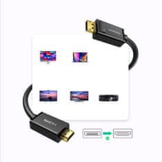 Ugreen Kabel DisplayPort - HDMI 4K HDR 3D 3 m črn