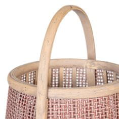 BigBuy Svečenik Lantern Brown Natural Fibre 33 x 33 x 44 cm