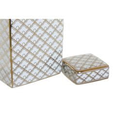 DKD Home Decor Vaza DKD Home Decor 14,5 x 14,5 x 30 cm Porcelan Zlata bela