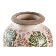 DKD Home Decor Vaza DKD Home Decor Brown White Green Stoneware Tropical 18 x 18 x 25 cm List rastline