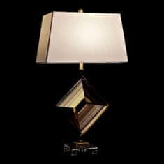 NEW Svetilka namizna DKD Home Decor Bela Poliester Kovina Kristal 220 V Zlat 60 W (43 x 25 x 75 cm)