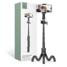 Tech-protect L07S Flexible bluetooth selfie stick s stativom, črna