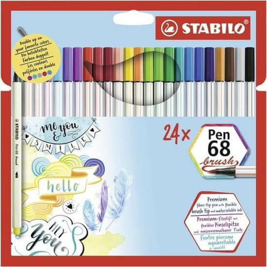 Miramarket Set Markerjev Stabilo Pen 68 brush Peresnica Pisana