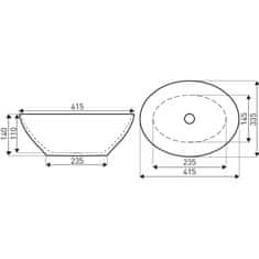 KERRA Umivalnik KR 707 beli 415x335x140 mm 