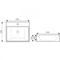 KERRA Umivalnik KR 702 beli 510x430x145xmm