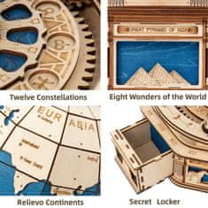 Robotime Igrača 3D lesena mehanska sestavljanka Big Globe