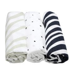 Motherhood Muslinske plenice 3pcs Temno modra Zebra 70x80 cm