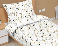 Bombažna posteljnina - 140x200, 70x90 cm - Srčna gorčica, črna